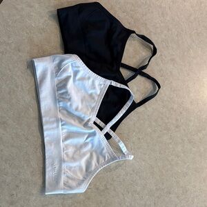 Athleta girls Black and White Sports Bras never worn